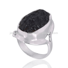 Unique Stone Tektite Gemstone 925 Sterling Silver Finger Ring